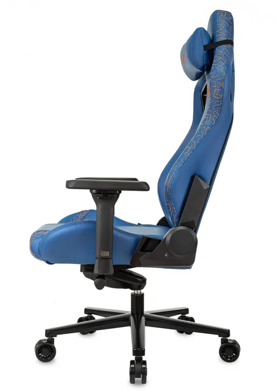 Кресло игровое Knight Craft Dragon синий эко.кожа крестов. металл