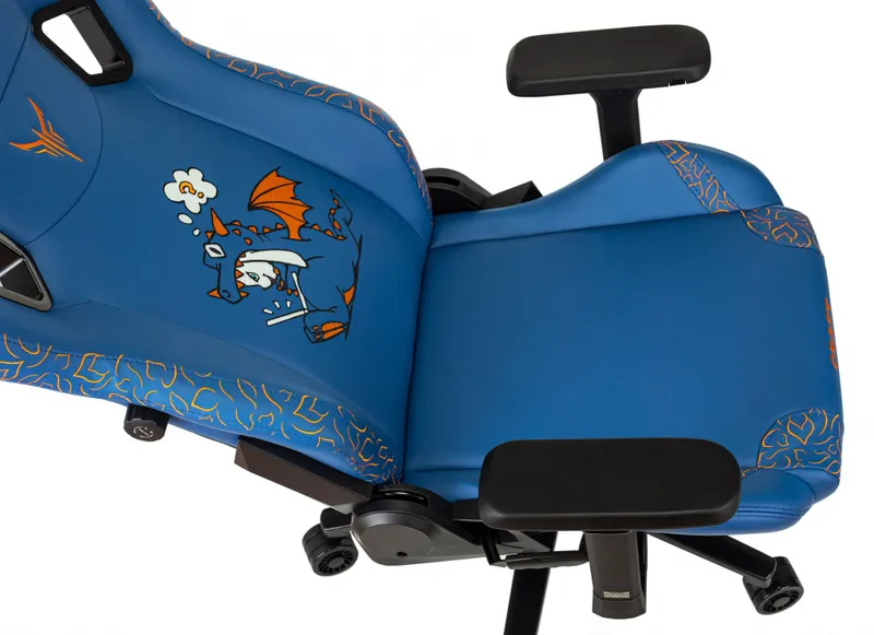 Кресло игровое Knight Craft Dragon синий эко.кожа крестов. металл