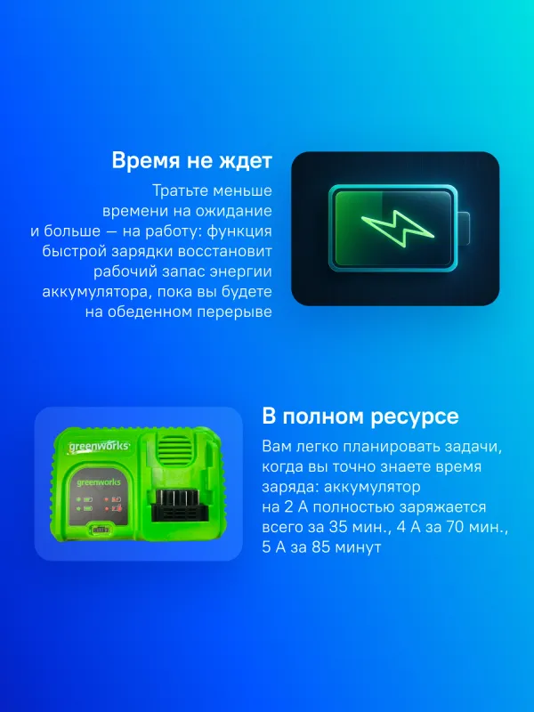 Зарядное устройство Greenworks G40UC5 (2945107)