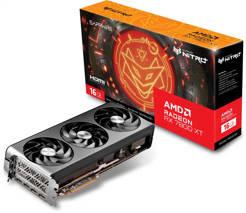 Видеокарта Sapphire PCI-E 4.0 11330-01-20G NITRO+ RX 7800 XT GAMING OC AMD Radeon RX 7800XT 16Gb 256bit GDDR6 2254/19500 HDMIx2 DPx2 HDCP Ret