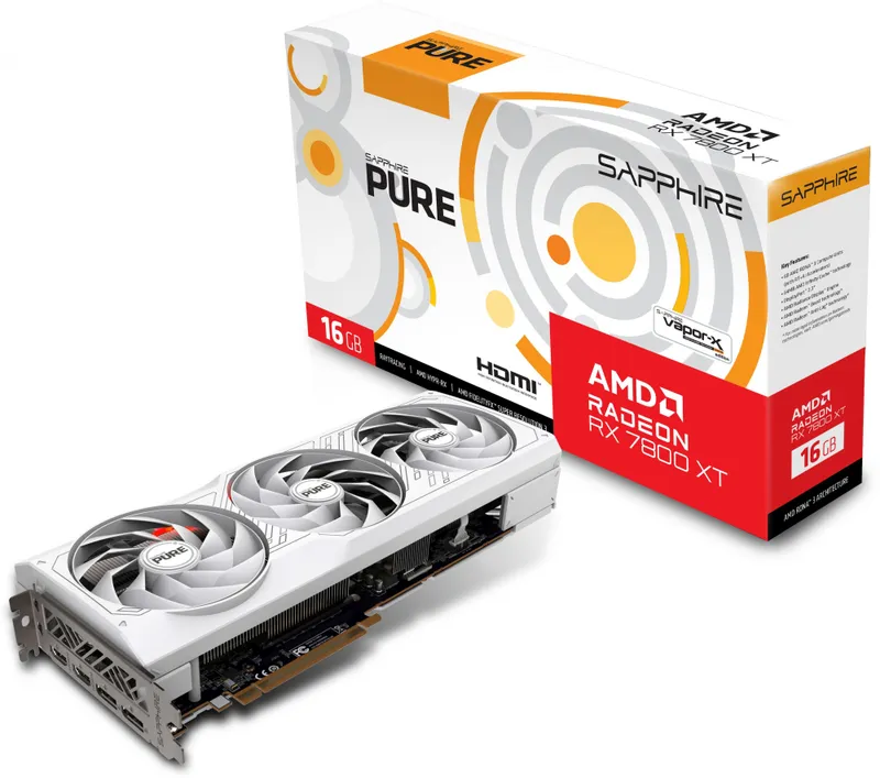 Видеокарта Sapphire PCI-E 4.0 11330-03-20G PURE RX 7800 XT GAMING OC AMD Radeon RX 7800XT 16Gb 256bit GDDR6 2169/19500 HDMIx2 DPx2 HDCP Ret