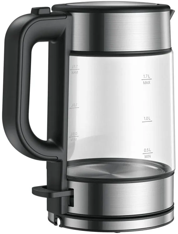 Чайник электрический Xiaomi Electric Glass Kettle RU 1.7л. 2200Вт прозрачный/черный корпус: стекло/пластик (BHR7490RU)
