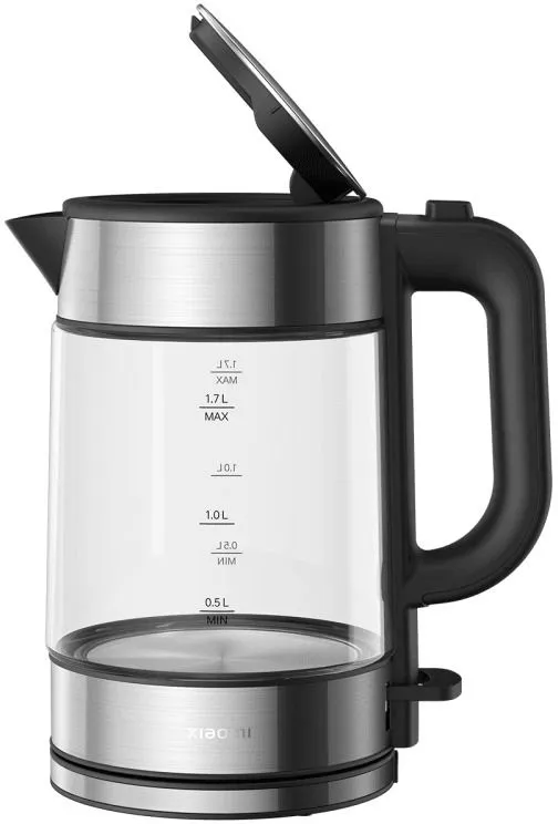 Чайник электрический Xiaomi Electric Glass Kettle RU 1.7л. 2200Вт прозрачный/черный корпус: стекло/пластик (BHR7490RU)