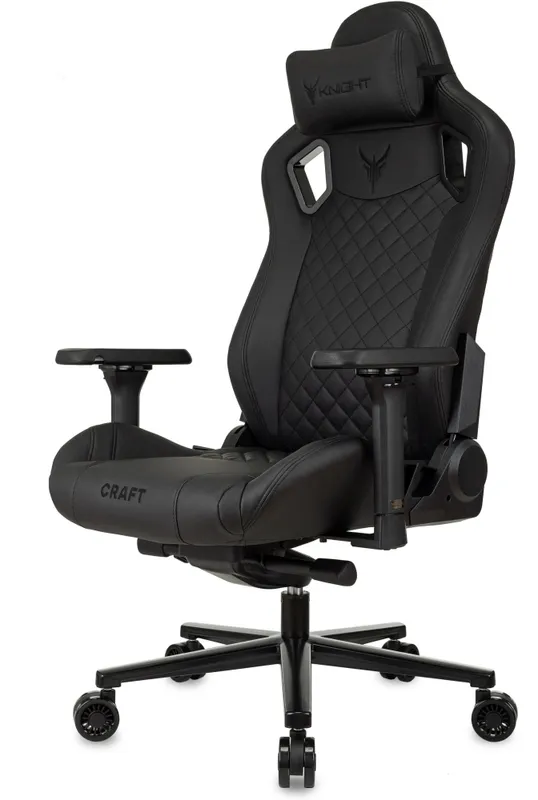 Кресло игровое Knight Craft черный эко.кожа крестов. металл