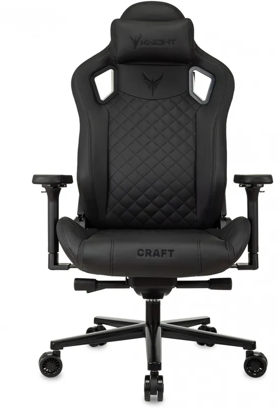 Кресло игровое Knight Craft черный эко.кожа крестов. металл