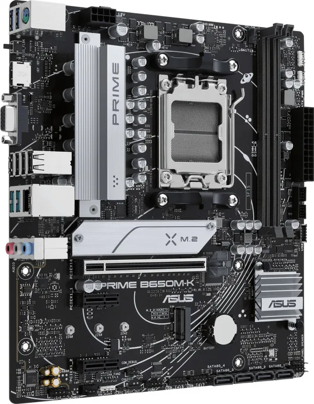 ASUS PRIME B650M-K, Socket AM5, B650, 2*DDR5, HDMI+VGA, 4xSATA 6+ RAID, 2xM2,  USB 3.2, USB 2.0, mATX; 90MB1F60-M0EAY0