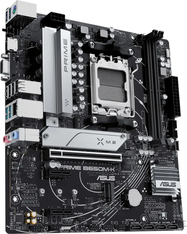ASUS PRIME B650M-K, Socket AM5, B650, 2*DDR5, HDMI+VGA, 4xSATA 6+ RAID, 2xM2,  USB 3.2, USB 2.0, mATX; 90MB1F60-M0EAY0