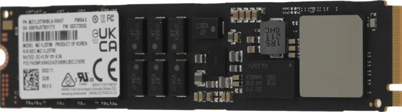 Твердотельный накопитель Samsung Enterprise SSD, M.2, PM9A3, 3840GB, NVMe/PCIE Gen4 x4, R5500/W2000Mb/s, IOPS(R4K) 800K/85K, MTBF 2M, 1DWPD/5Y, TBW 7008TB, 22110, OEM, (replace MZ1LB3T8HMLA-00007)