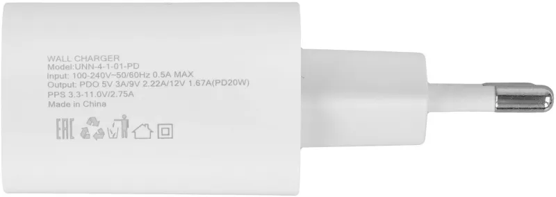 Сетевое зар./устр. Wiiix UNN-4-1-01-PD 20W 3A (PD) USB Type-C белый