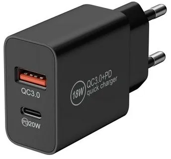Сетевое зар./устр. Wiiix UNN-4-2-02-QCPD 20W 3A (PD+QC) USB-C/USB-A черный