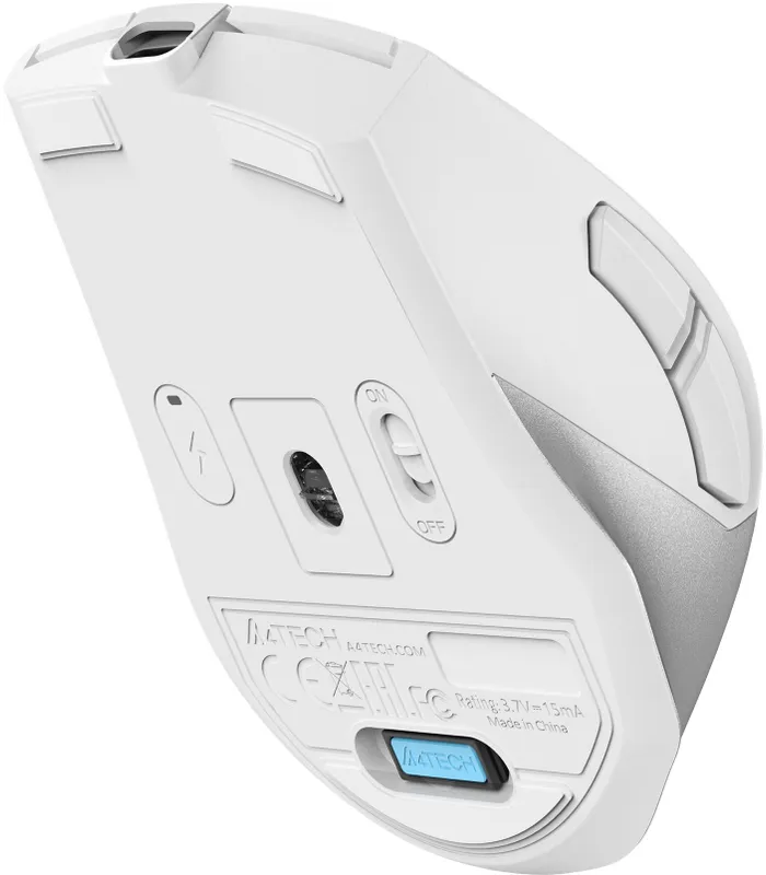 Мышь A4Tech Fstyler FG45CS Air белый/серебристый оптическая (2000dpi) silent беспроводная USB для ноутбука (7but)