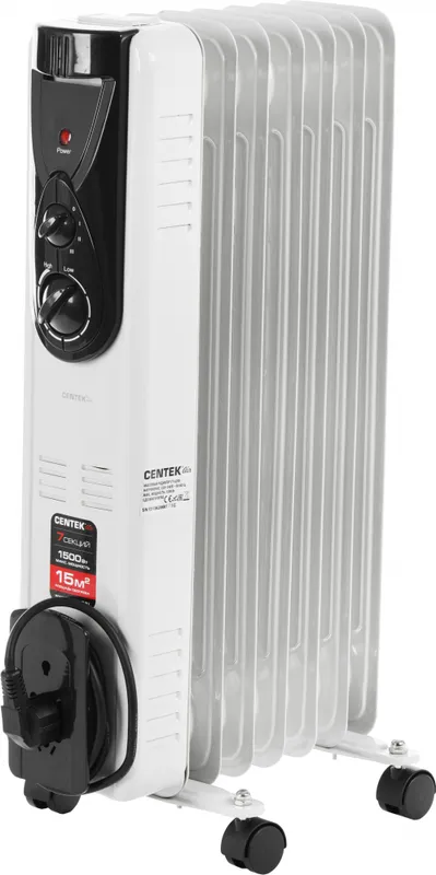 Радиатор масляный Centek CT-6200 1500Вт белый
