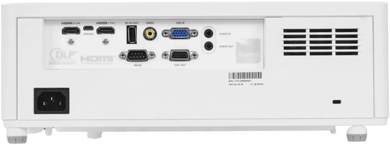 INFOCUS INL146 DLP, Laser, WXGA, 3500 lm, 2 000 000:1, 1.19~1.54:1, HDMI x2, VGA in x1, RS232 x1, Audio in/out,USB-A x1, Composite video x1, Micro USB x1, 1х15w, 3,9 кг, белый