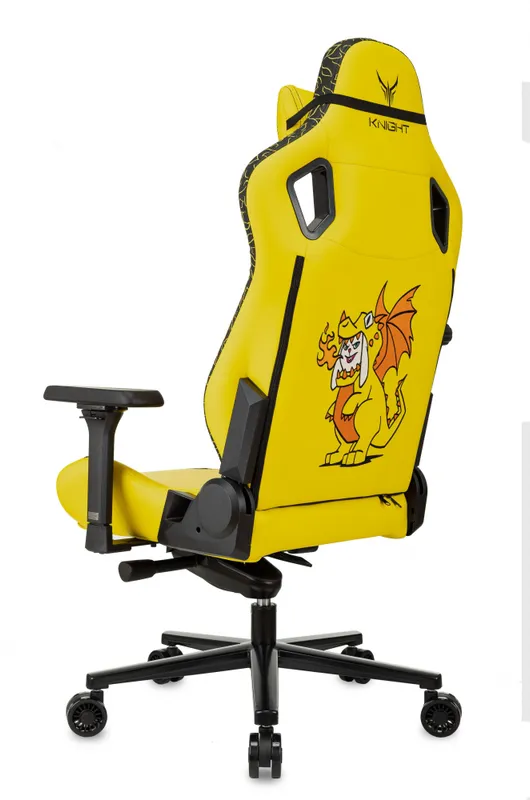 Кресло игровое Knight Craft Dragon желтый эко.кожа крестов. металл