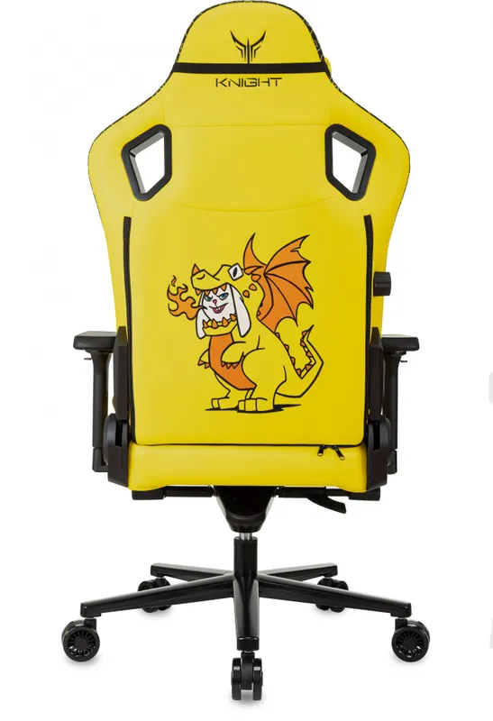 Кресло игровое Knight Craft Dragon желтый эко.кожа крестов. металл