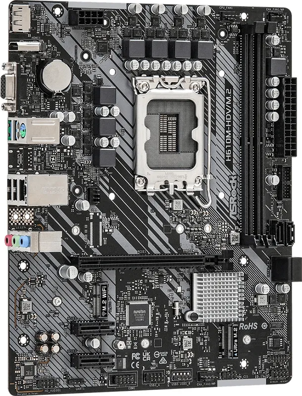 Материнская плата ASROCK H610M-H2/M.2 D5, LGA1700, H610, 2*DDR5, HDMI+DP, 4xSATA3 6.0 (RAID), M.2 Socket, USB 3.2, USB2.0, mATX
