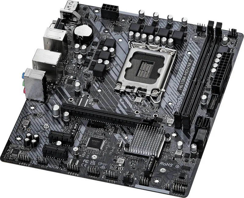 Материнская плата ASROCK H610M-H2/M.2 D5, LGA1700, H610, 2*DDR5, HDMI+DP, 4xSATA3 6.0 (RAID), M.2 Socket, USB 3.2, USB2.0, mATX