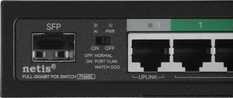Коммутатор Netis P106GC (L2) 5x1Гбит/с 1SFP 4PoE 60W неуправляемый