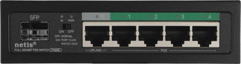 Коммутатор Netis P106GC (L2) 5x1Гбит/с 1SFP 4PoE 60W неуправляемый