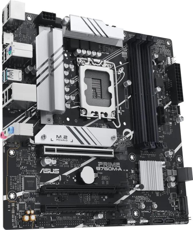 Материнская плата ASUS PRIME B760M-A-CSM, LGA1700, B760, 4*DDR5, 2xHDMI+DP, 4xSATA3 + RAID, 2xM2, Audio, Gb LAN, USB 3.2, USB 2.0, mATX; 90MB1EK0-M0EAYC