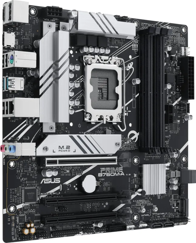 Материнская плата ASUS PRIME B760M-A-CSM, LGA1700, B760, 4*DDR5, 2xHDMI+DP, 4xSATA3 + RAID, 2xM2, Audio, Gb LAN, USB 3.2, USB 2.0, mATX; 90MB1EK0-M0EAYC