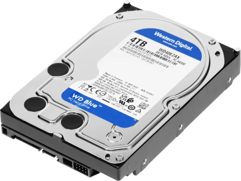 Жесткий диск Western Digital Blue HDD 3.5" SATA 4Tb, 5400rpm, 256MB  buffer, WD40EZAX, 1 year