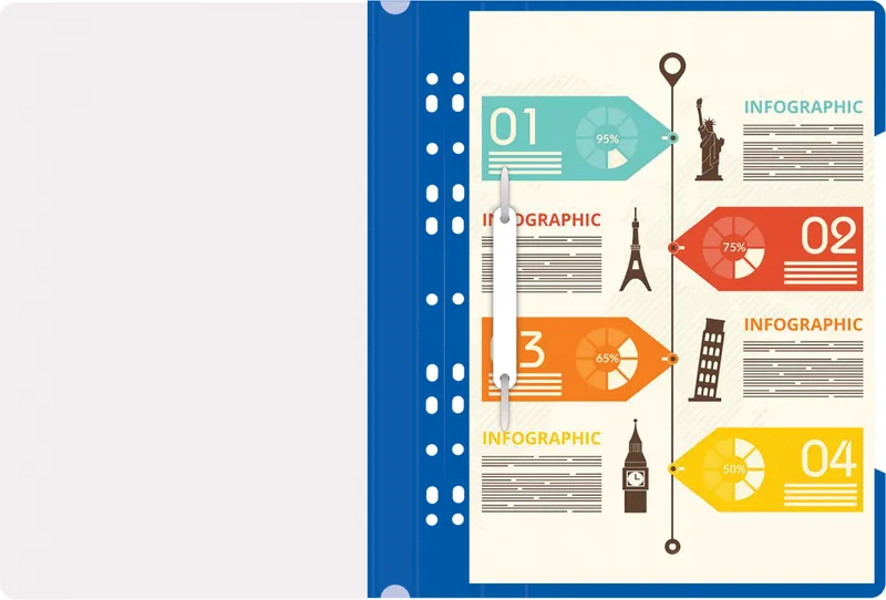 Папка-скоросшиватель Бюрократ PS-P20BLU A4 прозрач.верх.лист боков.перф. пластик синий