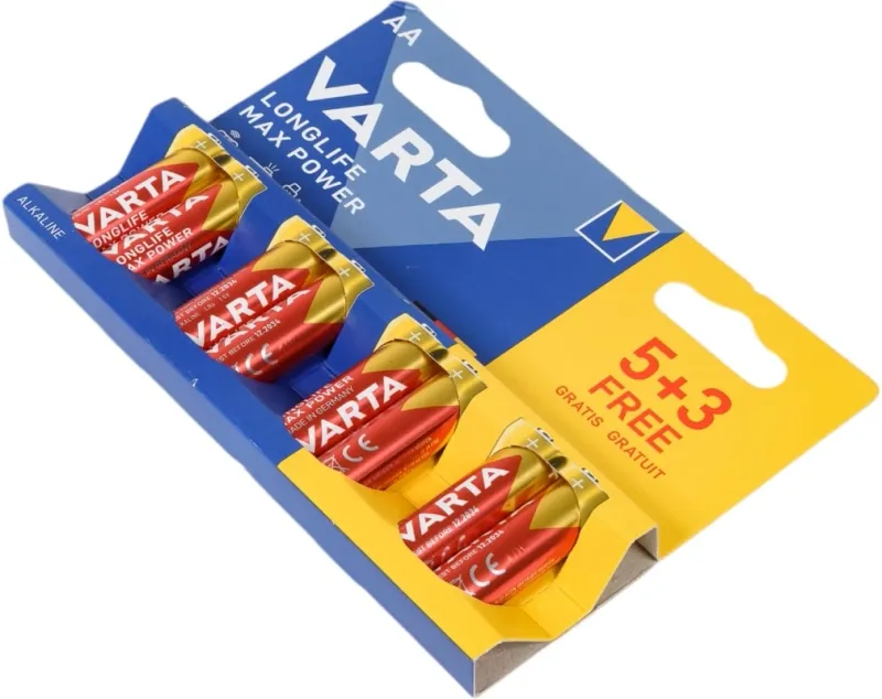 Батарея Varta LongLife Max Power Alkaline LR6 BL5+3 AA (8шт) блистер
