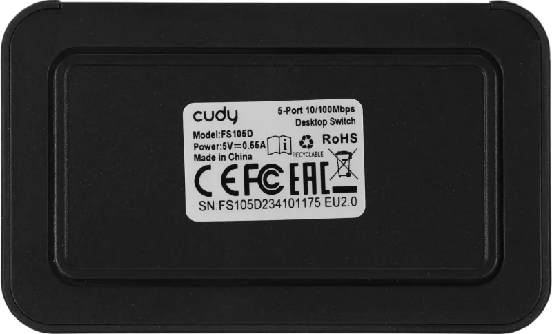 Коммутатор Cudy FS105D (L2) 5x100Мбит/с неуправляемый