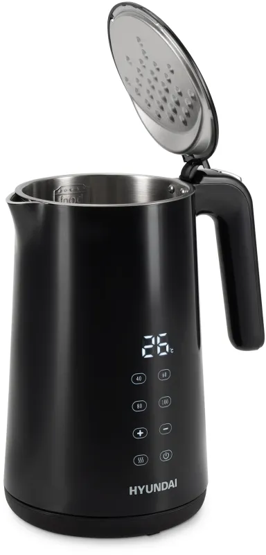 Чайник электрический Hyundai HYK-S4017 1.7л. 2200Вт черный корпус: металл