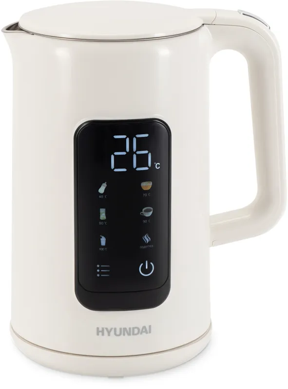 Чайник электрический Hyundai HYK-S4606 1.7л. 2200Вт кремовый корпус: металл