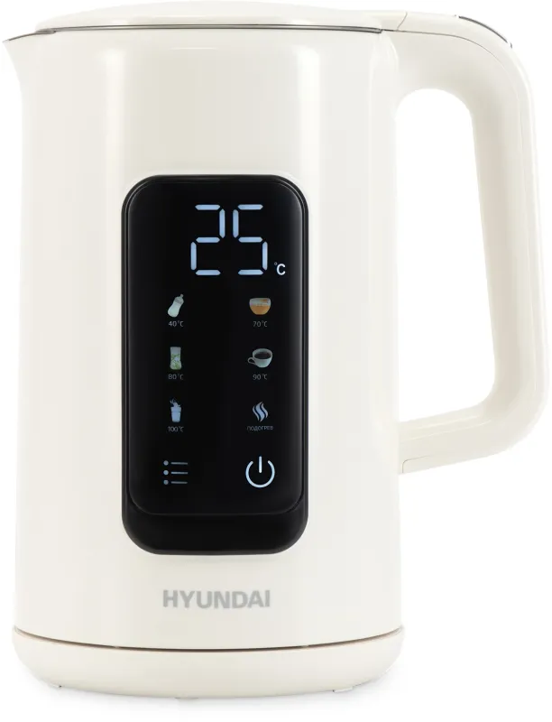 Чайник электрический Hyundai HYK-S4606 1.7л. 2200Вт кремовый корпус: металл