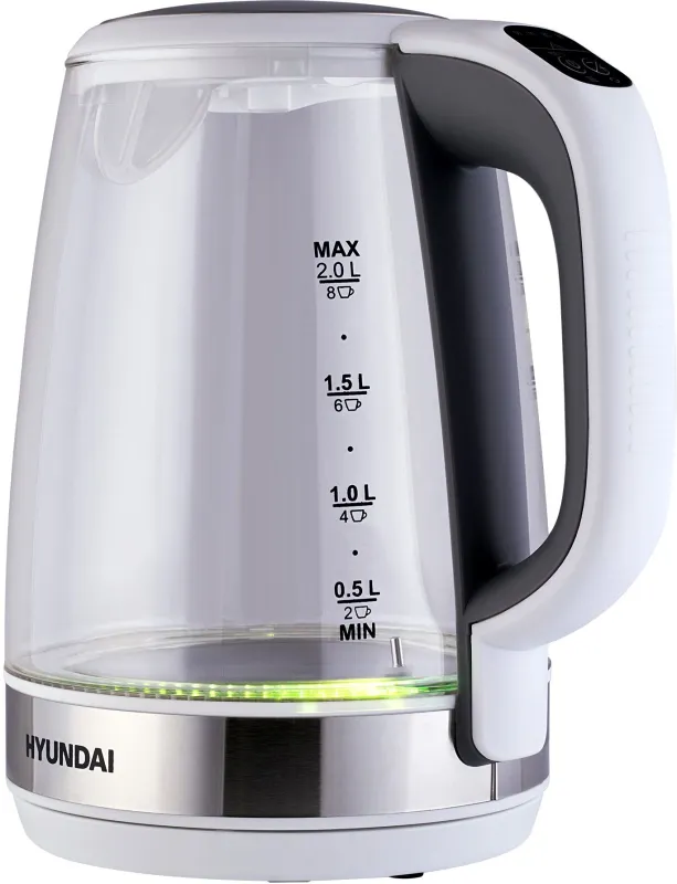 Чайник электрический Hyundai HYK-G8880 2л. 2200Вт серый/серебристый корпус: стекло