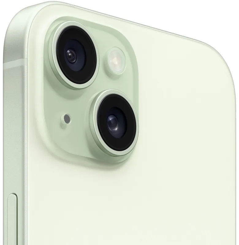 Смартфон Apple A3090 iPhone 15 256Gb зеленый моноблок 3G 4G 1Sim 6.1" 1179x2556 iOS 16 48Mpix 802.11 a/b/g/n/ac/ax NFC GPS Protect