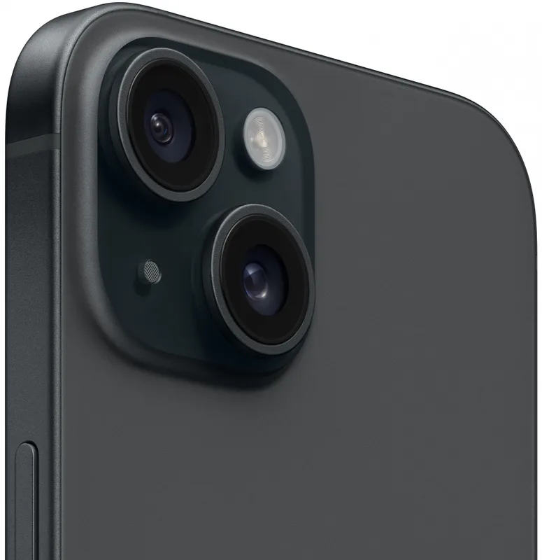 Смартфон Apple A3090 iPhone 15 256Gb черный моноблок 3G 4G 1Sim 6.1" 1179x2556 iOS 17 48Mpix 802.11 a/b/g/n/ac/ax NFC GPS GSM900/1800 TouchSc Protect