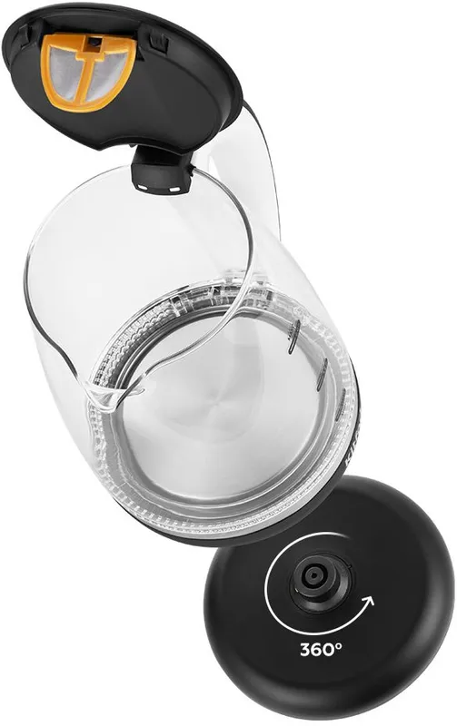 Чайник электрический Kitfort КТ-6199 2л. 2200Вт черный/белый (корпус: пластик/стекло)