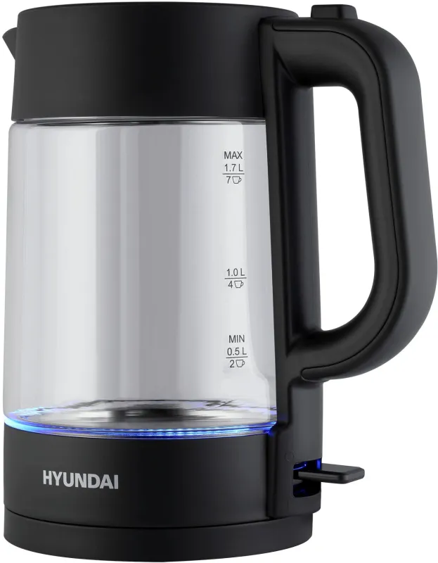 Чайник электрический Hyundai HYK-G7707 1.7л. 2200Вт графит корпус: стекло