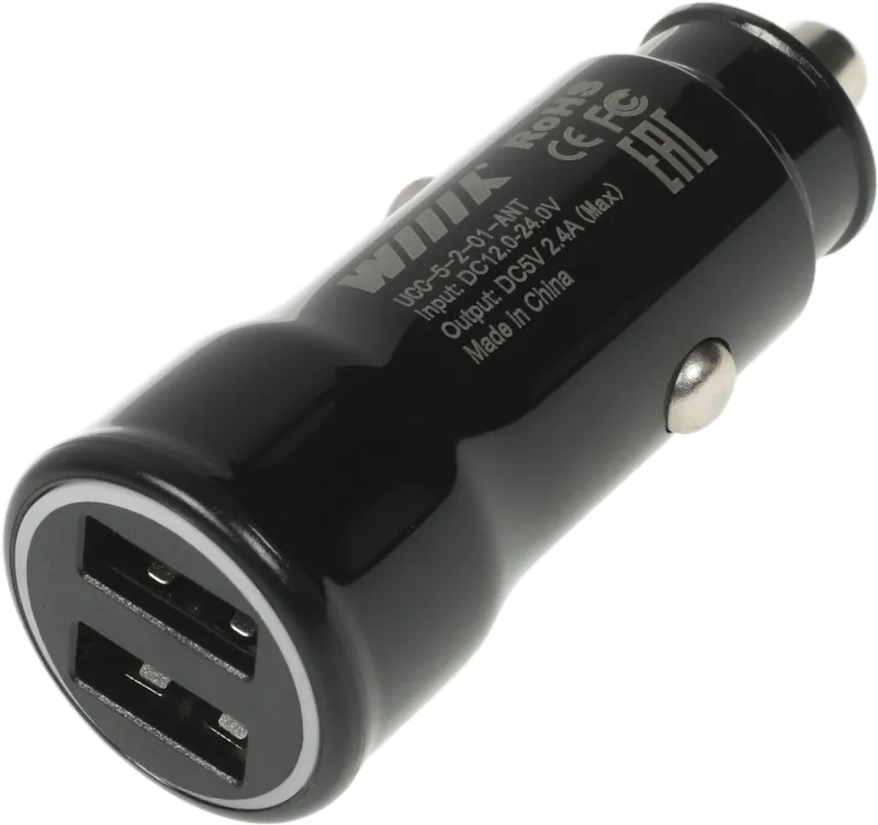Автомобильное зар./устр. Wiiix UCC-5-2-01-ANT 2.4A (PD) 2xUSB черный