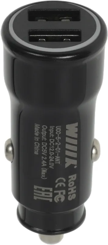 Автомобильное зар./устр. Wiiix UCC-5-2-01-ANT 2.4A (PD) 2xUSB черный