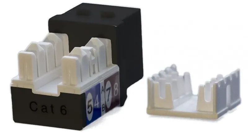 Модуль Hyperline KJ9-8P8C-C6-90-BK информ. KeystoneRJ45 1 кат.6 черн.