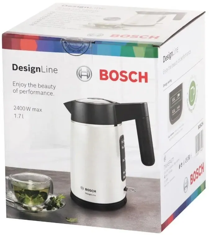 Чайник электрический Bosch TWK5P471 1.7л. 2400Вт серый/черный корпус: металл/пластик