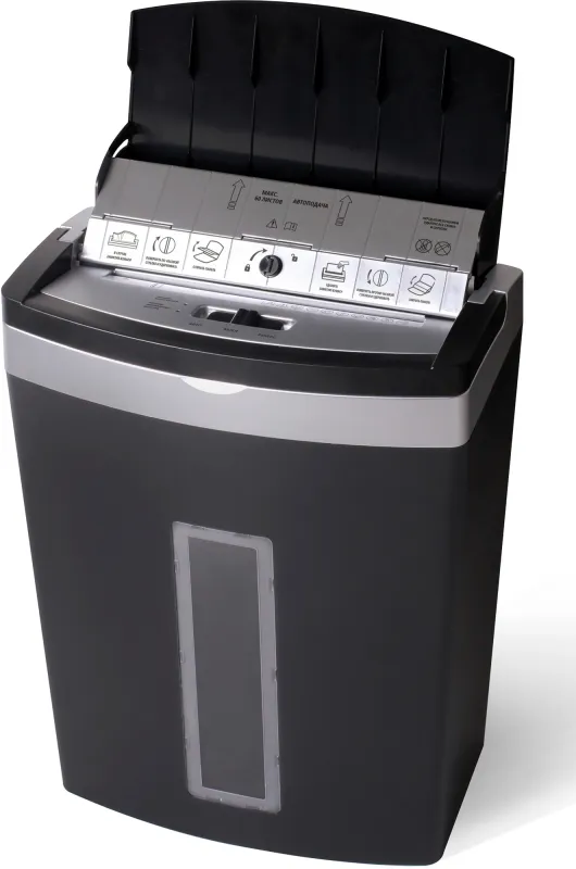 Шредер Buro Office BU-S900AF черный (секр.P-5) фрагменты 8лист. 20лтр. скрепки скобы пл.карты