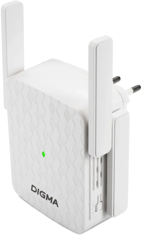 Повторитель беспроводного сигнала Digma D-WR310 (D-WR310V2) N300 Wi-Fi белый