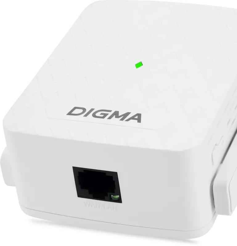 Повторитель беспроводного сигнала Digma D-WR310 (D-WR310V2) N300 Wi-Fi белый
