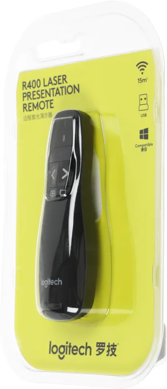 Презентер Logitech R400 Radio USB (15м) черный