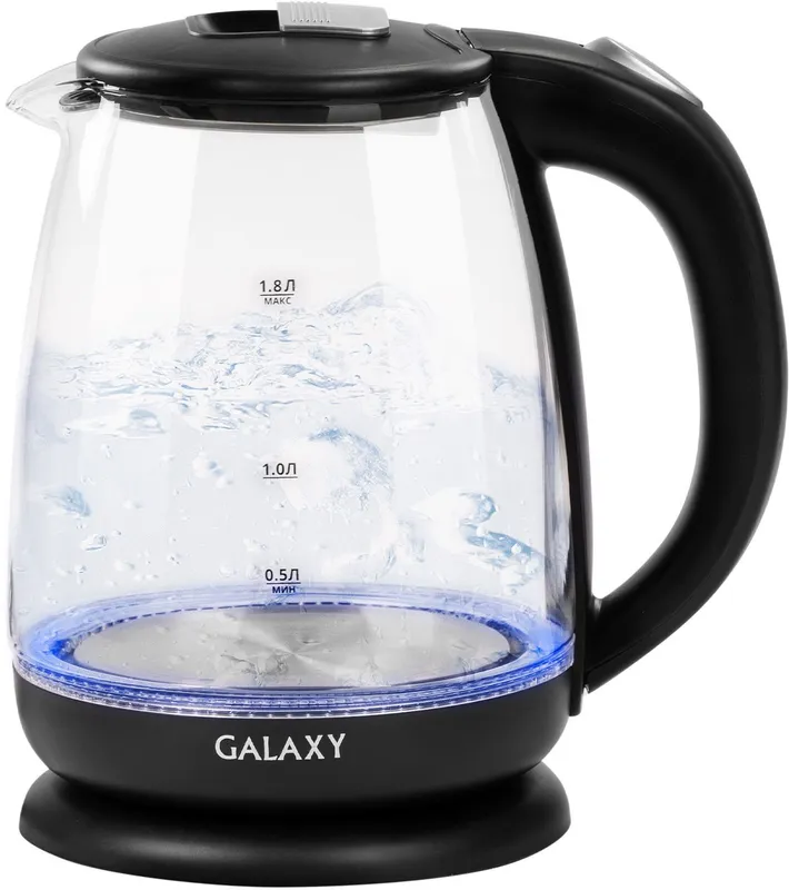 Чайник электрический Galaxy Line GL 0554 1.8л. 2000Вт черный/прозрачный (корпус: пластик/стекло)