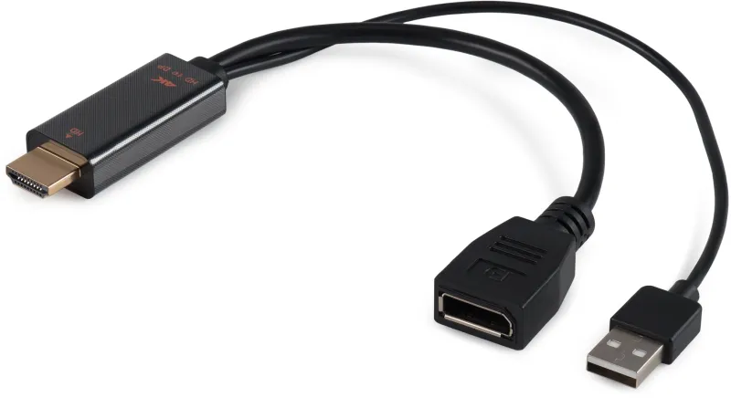 Переходник Buro HDMI (m)/DisplayPort (f) белый (BU-HDMI(M)-DP(F))