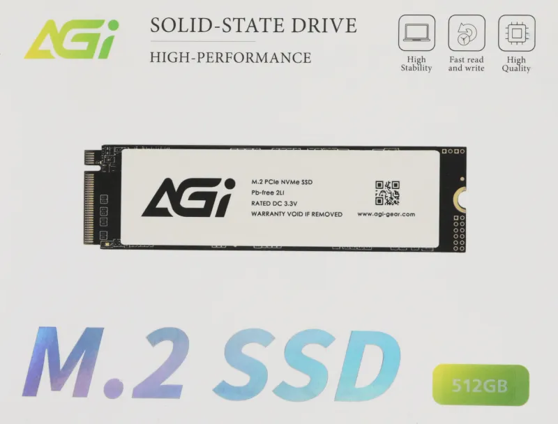 Накопитель SSD AGi PCIe 3.0 x4 512GB AGI512GIMAI298 AI298 M.2 2280