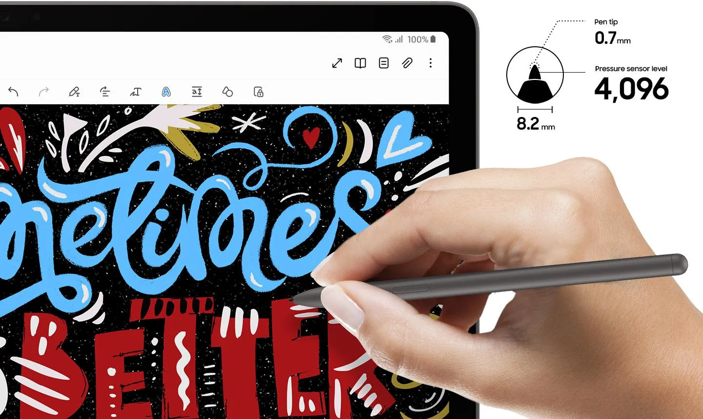 Стилус Samsung S Pen для Samsung Galaxy Tab S9 FE/Tab S9 FE+ серый (EJ-PX510BJEGRU)
