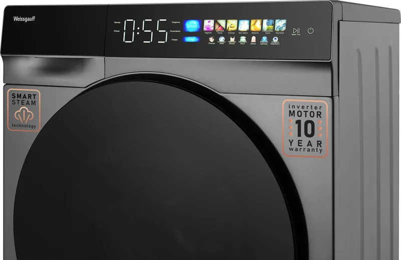 Стиральная машина Weissgauff WM 998 Full Touch DC класс: A+++ загр.фронтальная макс.:12кг серебристый